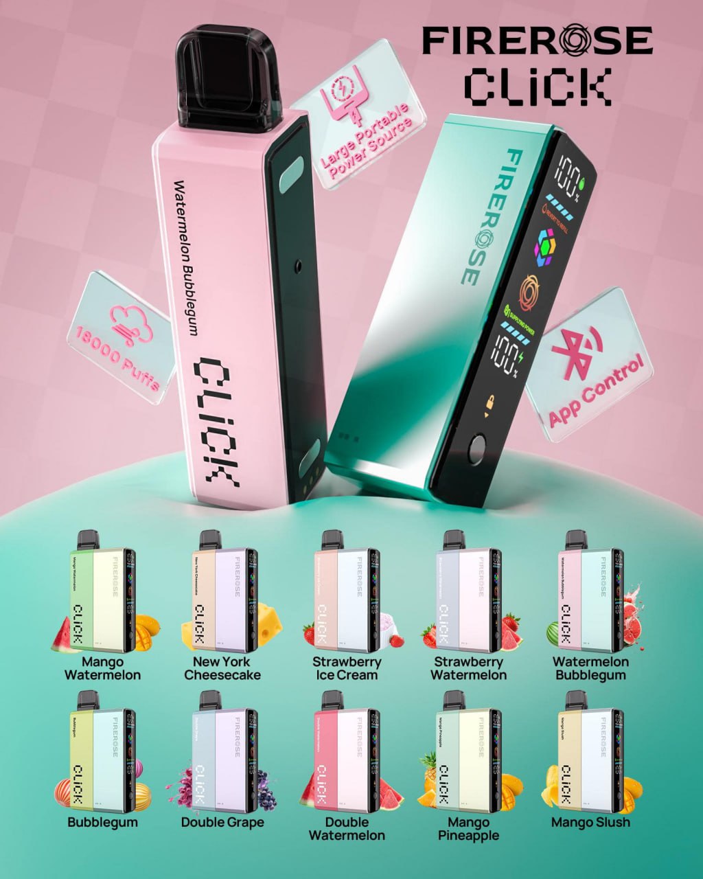 Firerose: Click 18000 Puffs Starter Kit